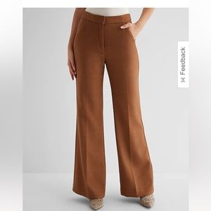 Copper Colored Express Mid Rise Wide Leg Pant